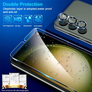 [3+3 Pack] Glass Screen Protector for Samsung Galaxy S23 Plus 5G, 9H Tempered Glass, Ultrasonic Fingerprint Compatible,HD Clear Case Friendly for Galaxy S23 Plus Glass Screen Protector