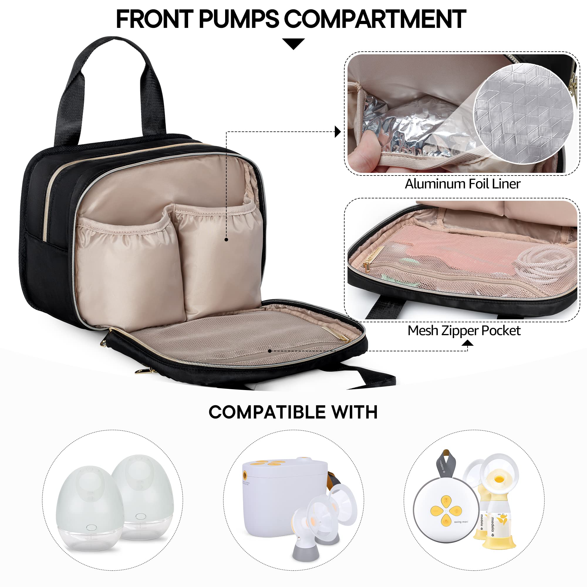 Fasrom Wearable Breast Pumping Bag with Cooler Bundle with Breastmilk Cooler Bag with Ice Pack Fits 6 Tall Baby Bottle Up to 9 Ounce