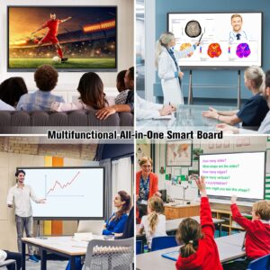 AI-BOARD 55" Smart Board 4K UHD Touchscreen Display Digital Whiteboard for Office and Classroom All-in-One Computer with Wireless Screen Sharing Interactive Whiteboard Armer