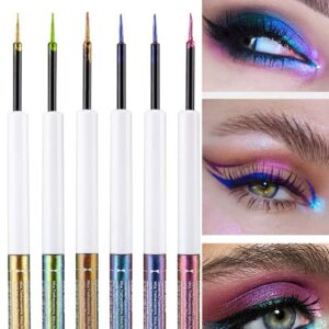 Chameleon Glitter Eyeliner Liquid - 1Pcs Green Metallic High-Pigmented Colored Makeup Glitter Pen for Eye Liner Eyeshadow, Smudge-proof, Ultra-Fine Tip Multichrome Eyeliner, Gift for Women Girl- 02#