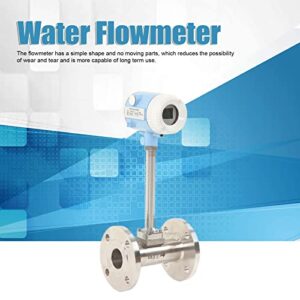 Intelligent Flowmeter, Water Flowing Meter Multifunctional Aluminum Alloy Silver Blue High Accuracy 24V for Measuring