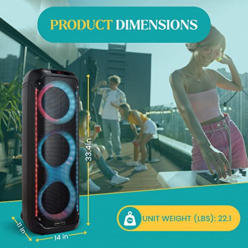 Dolphin KP-380: Elite Triple 8" Bluetooth Party Speaker | Unmatched Power & Sound | Long-Lasting Battery