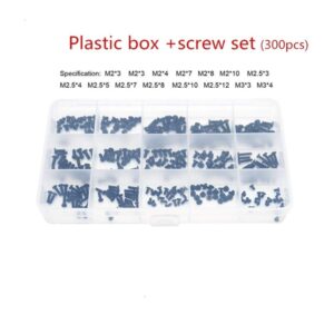 KIRANDY M2,M2.5,M3 Screws 300pcs Laptop Notebook Computer Screws Replacement Kit Alloy Steel Screws (Color : Plastic Box and scre)