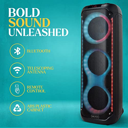 Dolphin KP-380: Elite Triple 8" Bluetooth Party Speaker | Unmatched Power & Sound | Long-Lasting Battery