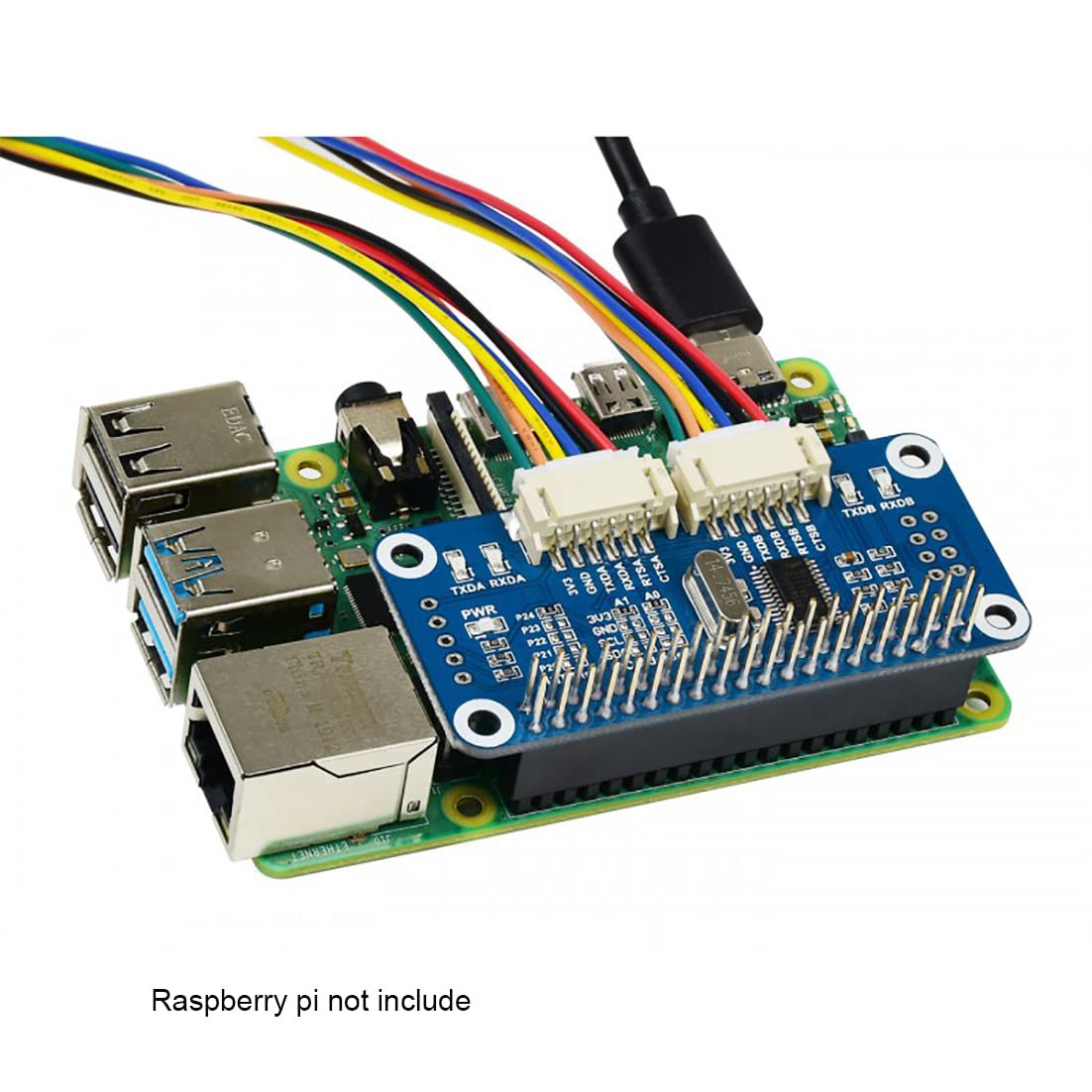 Coolwell for Raspberry Pi Serial HAT Provides 2-Ch UART and 8 GPIOs I2C Interface Expansion HAT for Raspberry Pi 4B+ 4B 3B+ 3B 2B+ Zero W WH