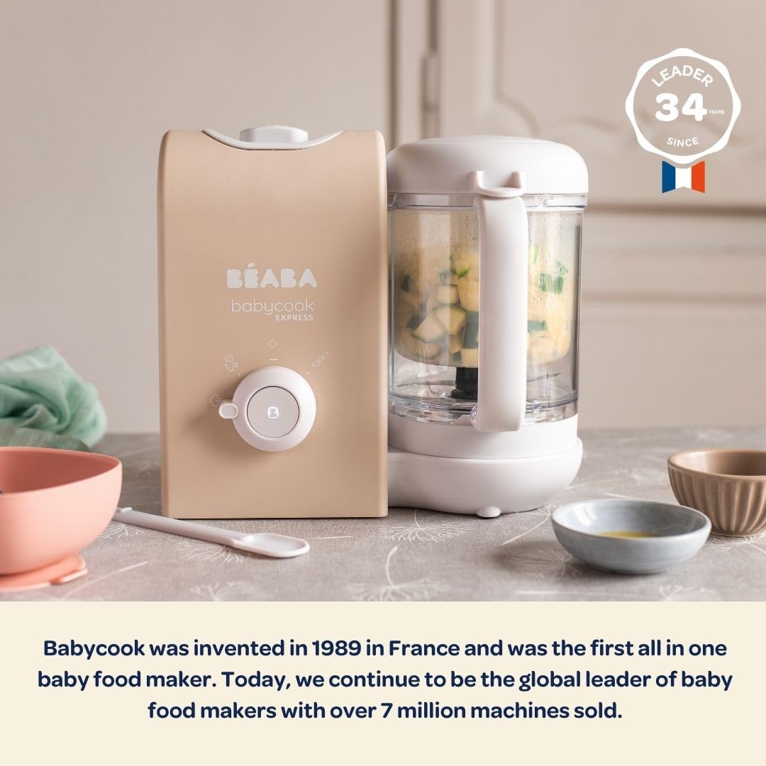 BEABA Babycook Express - the Fastest Babycook, Baby Food Maker, Baby Food Processor, Baby Food Steamer, Large Capacity, Make 34 Servings of Healthy Food for Baby in 15 Mins, Baltic Blue