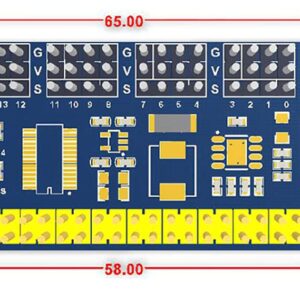 Coolwell Servo Driver HAT for for Raspberry Pi 4B+ 4B 3B+ 3B 2B+ Zero W WH Jetson Nano 16-Channel, 12-Bit, I2C Interface Right Angle Pinheader