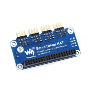 Coolwell Servo Driver HAT for for Raspberry Pi 4B+ 4B 3B+ 3B 2B+ Zero W WH Jetson Nano 16-Channel, 12-Bit, I2C Interface Right Angle Pinheader