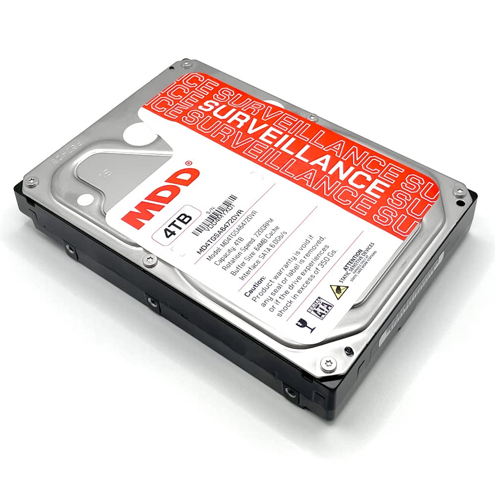 MDD (MDD4TSATA6472DVR) 4TB 7200RPM 64MB Cache SATA 6.0Gb/s 3.5inch Internal Surveillance Hard Drive (Renewed)