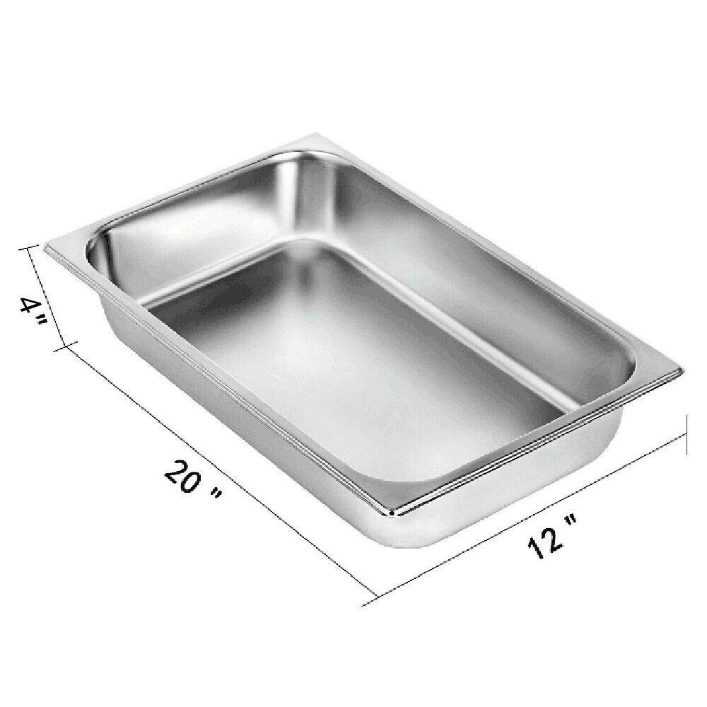 4pcs Stainless Steel Hotel Pans with Lids,Hotel Pans Full Size 4-Inch Deep, Commercial Food Pans Anti Jam Steam Table Pan for Hotels Restaurant(20x 12 x 4 inch)