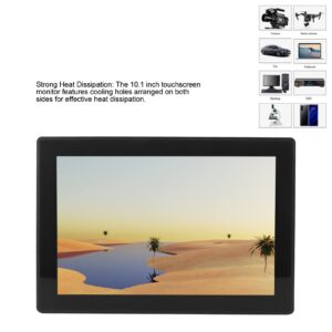 10.1 Inch Touchscreen Monitor, 1280x800 IP65 Waterproof IPS Touch Screen Monitor, HDMI VGA USB Capacitive Touch Monitor, PAL NTSC Automatic Recognition Full View