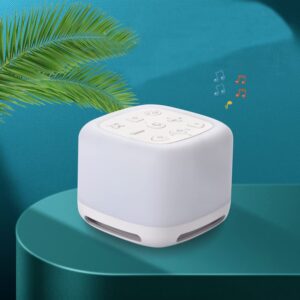 White Noise Sound Machine with Bluetooth Speaker, Night Light 40 Soothing Sounds 9 Color Lights Rechargeable Portable for Baby Kids Adults