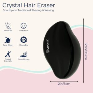 CRYSTAL HAIR ERASER MAGIC REMOVER DEVICE FOR WOMEN RAZOR SHAVELESS LEG HAIR REMOVAL PAINLESS BLACK