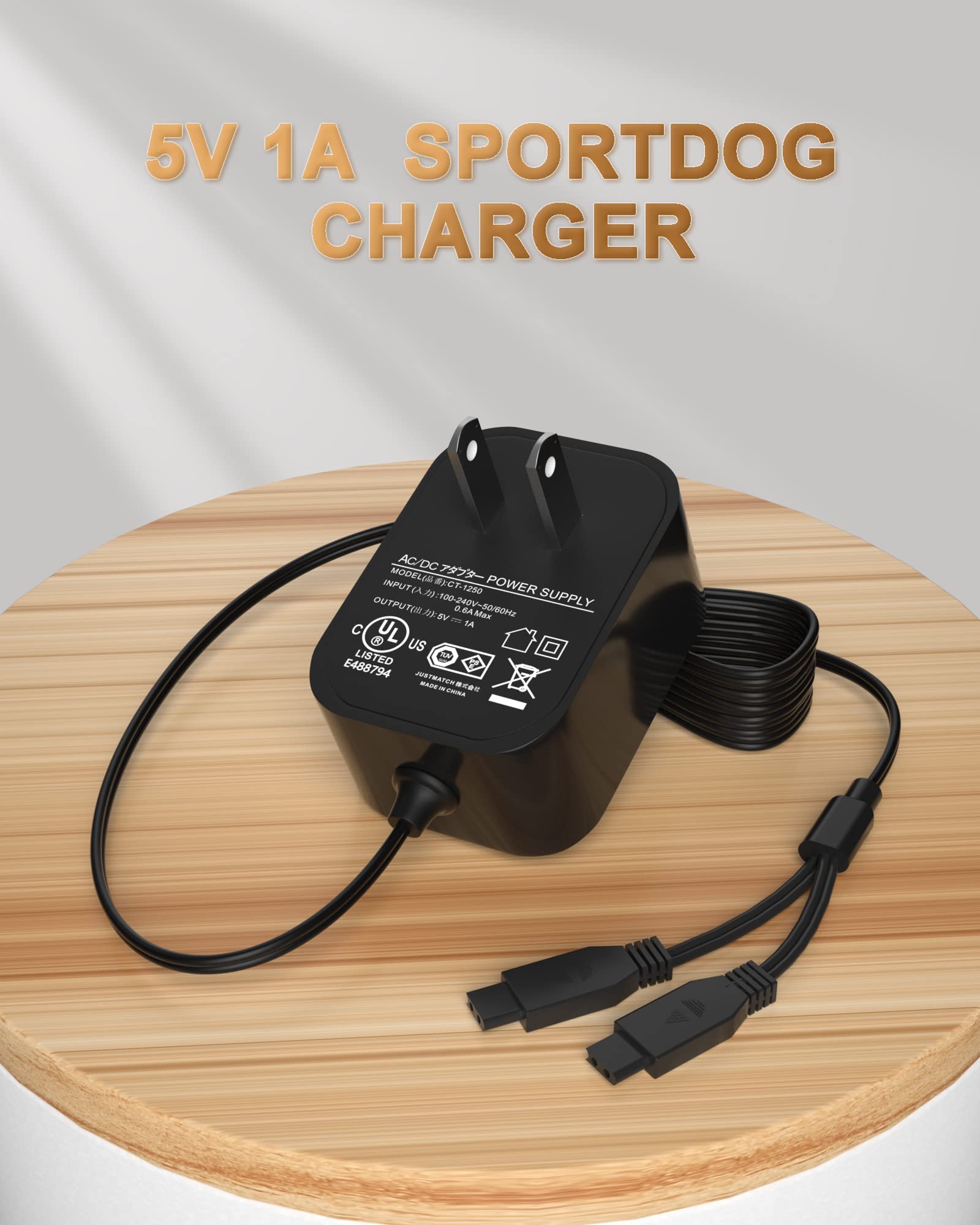 Replacement for SportDog 5V Charger for Sportdog Charger Replacement Charger SD-425, SD-425S, SD-425CAMO, and SD-825 Collar Receiver and Remote Trainer…