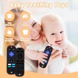 Baby Teething Toys, iselyn 3Packs Silicone Remote Teether Toys for Toddlers, Teething Toys for Babies 0-6 6-12 Months-Boys Girls Baby Toys Set, Remote Control Shape Chew Toys Gifts