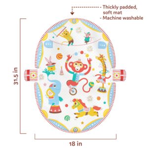 Yookidoo Circus Baby Playmat Gym. with Musical Motorized Mobile, Tummy Time Pillow, Mirror, and Newborn Textured Animal Figures. Infant Activity for 0-12 Month.