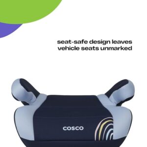 Cosco Topside Backless Booster Car Seat, Lightweight Booster Seats for Cars 40-100 lbs, Backless Booster Seat for Car, Rainbow