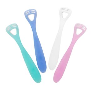 4pcs Tongue Cleaners Tongue Accessories Tongue Brush Oral Tools Tongue Scraper