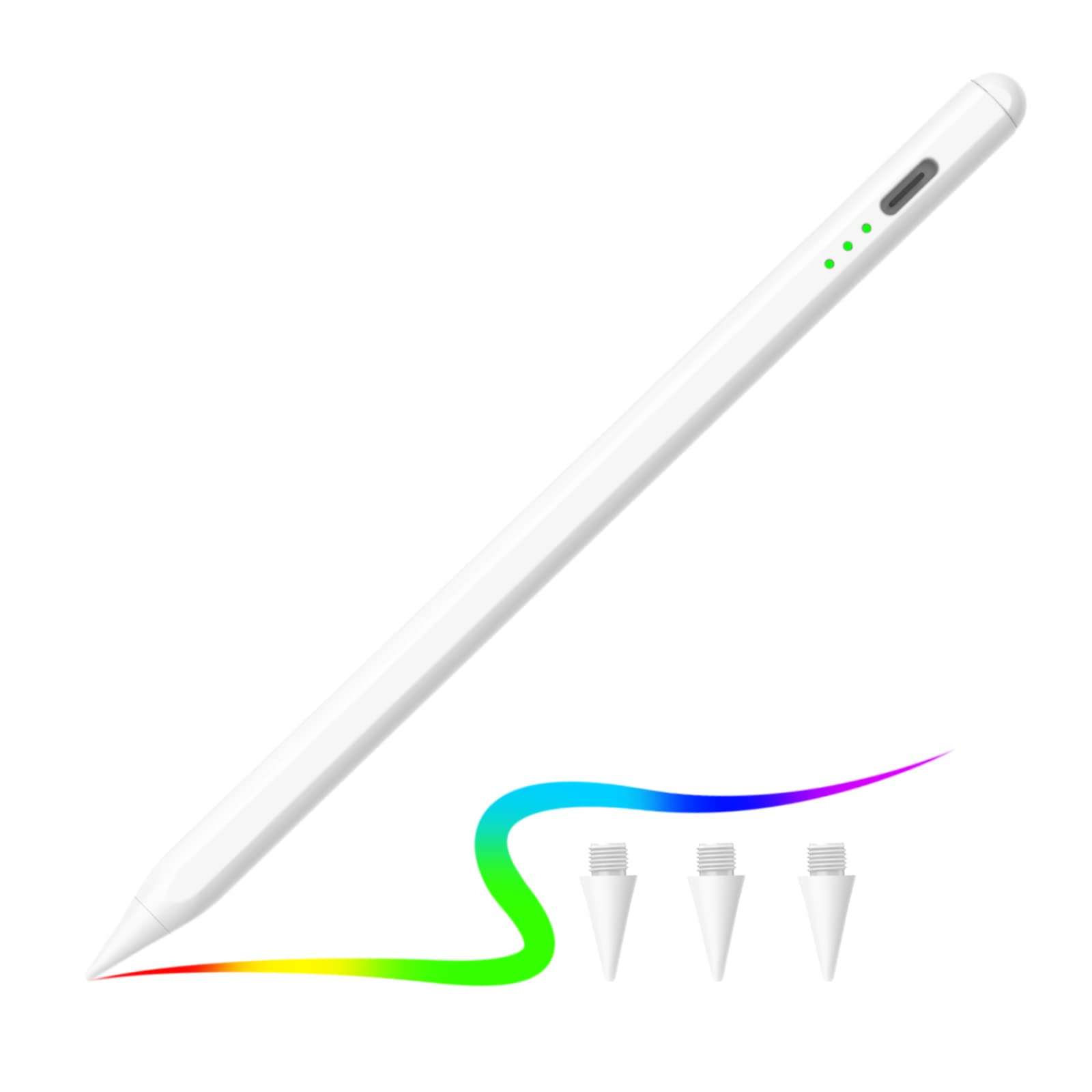 Stylus Pen for Apple Ipad Pencil - Ipad Pen for iPad 10th 9th Generation Palm Rejection with Apple Pen 2018-2024 Ipad 9th 8th 6th 7th Gen Mini 6th 5th Ipad Air 3/4/5 Gen iPad Pro 11-12.9 inch White