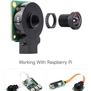 waveshare M12 High Resolution Lens, 12MP, 113° FOV, 2.7mm Focal Length, Compatible with Raspberry Pi Camera M12