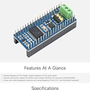 Waveshare CAN Bus Module (B) Compatible with Raspberry Pi Pico, Enabling Long Range Communication Through SPI