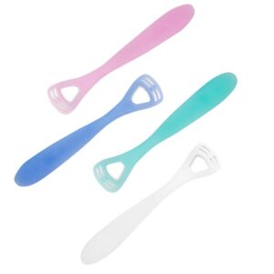 4pcs Tongue Cleaners Tongue Accessories Tongue Brush Oral Tools Tongue Scraper