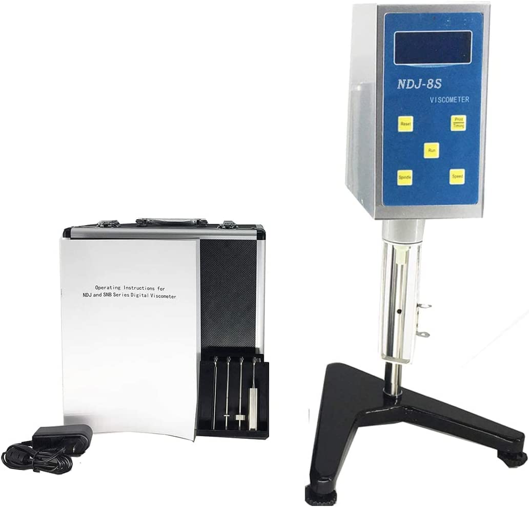 CNYST Viscometer Rotational Viscosity Meter with Range 20 to 2,000,000mPa·s Adjustable S Peed 0.3、0.6、1.5、3、6、12、30、60 4 Spindles Code L1 L2 L3 L4 LCD Screen Display