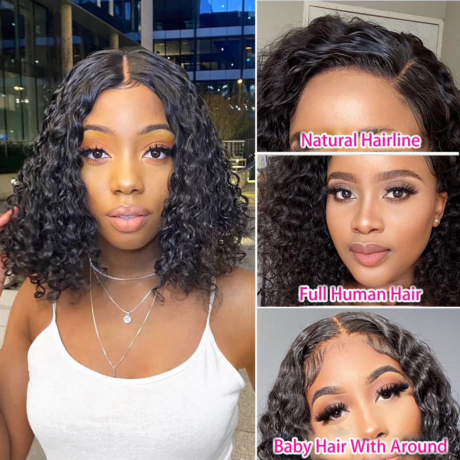 Valgerdr Bob Wig Human Hair Wig Curly Human Hair Wig Bob Wig Human Hair Curly Wig Short Curly Wigs for Black Women 4x4 Lace Closure Wigs Human Hair Wigs For Black Women (180% Density) 12 Inch