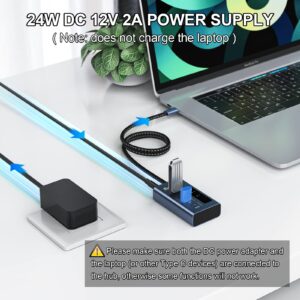 Minisopuru Powered USB C Hub, USB C Splitter 4 Ports with 10Gbps Data & 20W Charging,USB C to USB C Hub Multiport Adapter for MacBook Pro/Air, iMac, iPad, Phone, Surface,Dell, etc.(Not Support Video)