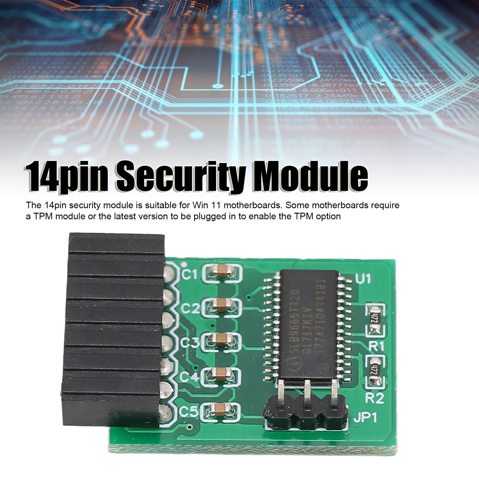 Septpenta 14Pin Security Module for B550 B450 B460, Separate Cryptographic Processor Remain Encrypted TPM 2.0 Encryption Security Module, Convenient Practical for Win11/7/8.1/10