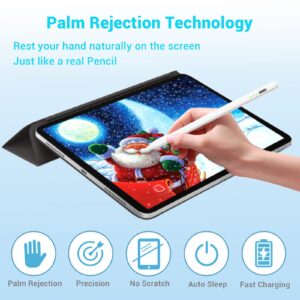 Stylus Pen for Apple Ipad Pencil - Ipad Pen for iPad 10th 9th Generation Palm Rejection with Apple Pen 2018-2024 Ipad 9th 8th 6th 7th Gen Mini 6th 5th Ipad Air 3/4/5 Gen iPad Pro 11-12.9 inch White