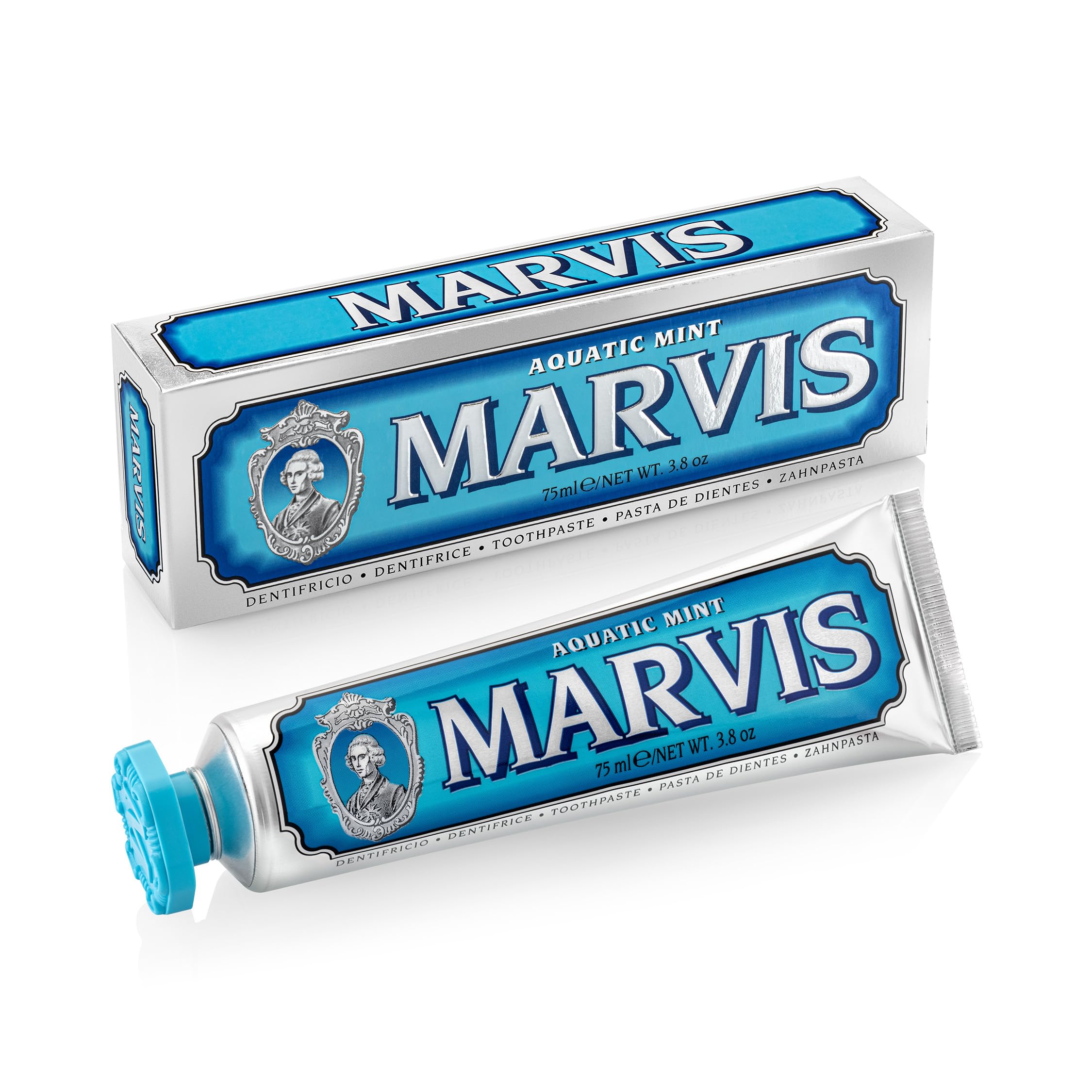 Marvis Classic Strong Mint and Aquatic Mint Toothpaste Set, 3.8 oz