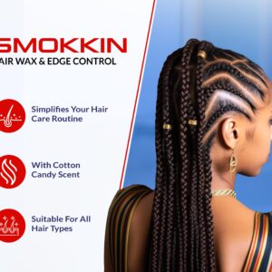 INNOVATION SMOKKIN Strong Hold Hair Wax for Edge Control, Braiding & Twists, Versatile Styling for Diverse Hair Types (Cotton Candy 5.09 Fl oz)