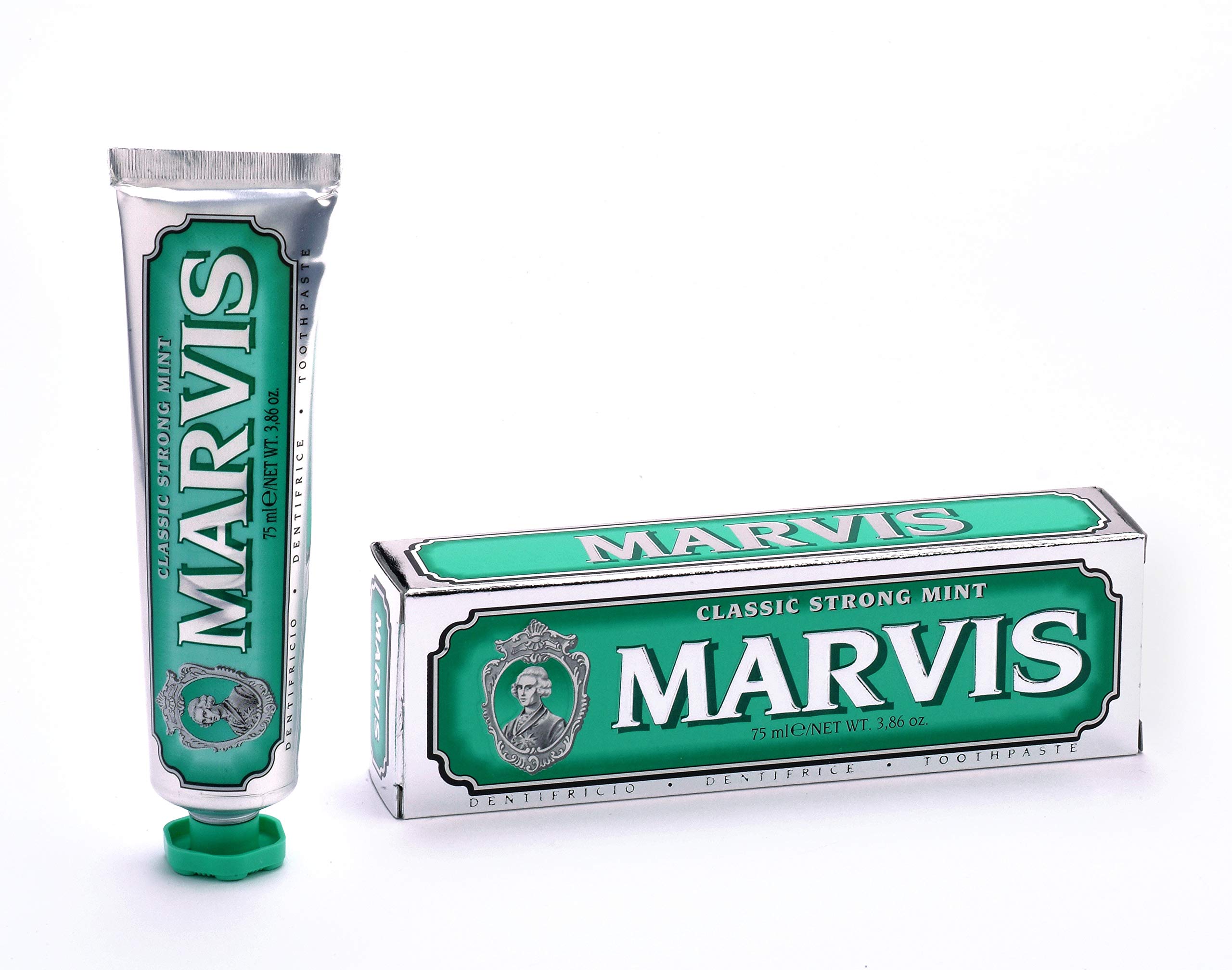 Marvis Classic Strong Mint and Aquatic Mint Toothpaste Set, 3.8 oz