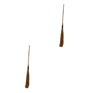 2 pcs halloween broom halloween witch broom props housekeeping cleaning tool retractable broom portable kids halloween costume halloween witch besom party supplies child aldult