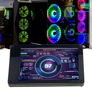 PC Temperature Display, Stepless Brightness 3.5 Inch Screen CPU GPU RAM Computer Temp Monitor for Temp