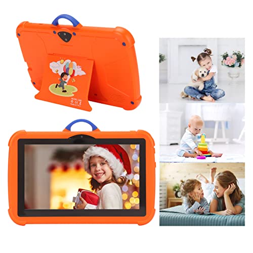 AMONIDA 7 Inch Kids Tablet, Toddler Tablet 1GB RAM 8GB ROM QuadCore Processor Portable with Protective Case for Travel (US Plug)