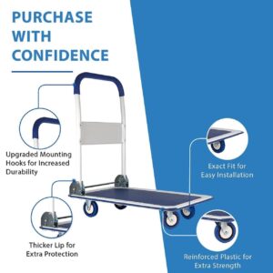 Folding Hand Truck Dolly Cart Heavy Duty with 4 Wheels 360 Degree Swivel Platform Truck for Loading Storage and Moving 330lbs