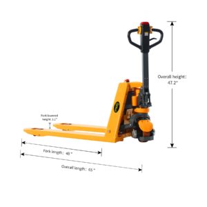 APOLLOLIFT Electric Power Lithium Battery Pallet Jack Truck 3300lb Capacity 48" x27" and Single Scissor Hydraulic Lift Table/Cart 1760lbs Capacity 39.4" Lifting Height