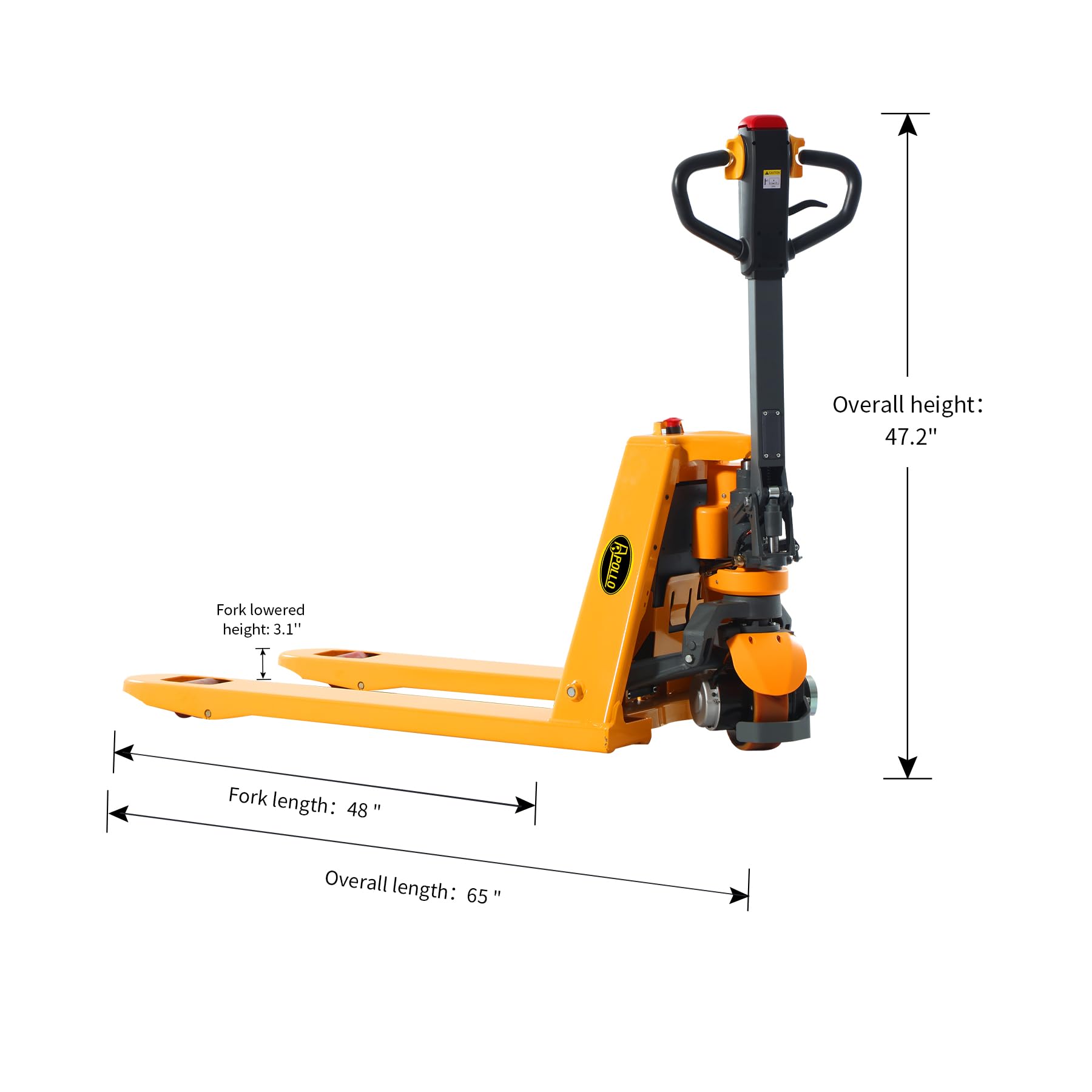 APOLLOLIFT Electric Power Lithium Battery Pallet Jack Truck 3300lb Capacity 48" x27" and Single Scissor Hydraulic Lift Table/Cart 1760lbs Capacity 39.4" Lifting Height