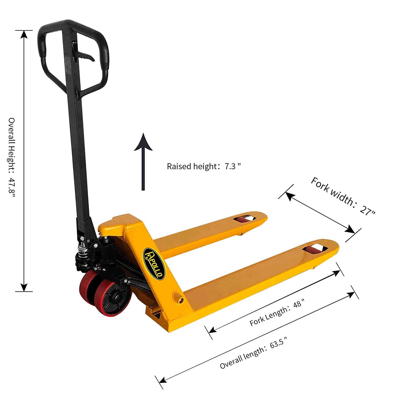 APOLLOLIFT Electric Power Lithium Battery Pallet Jack Truck 3300lb Cap. 48" x27" and Hand Pallet Jack Truck 6600lbs Capacity 48" x27" Fork Size