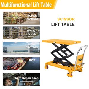 APOLLOLIFT Electric Power Lithium Battery Pallet Jack Truck 3300lb Cap. 48" x27" and Double Scissor Hydraulic Lift Table/Cart 770lbs Capacity 51.2" Lifting Height