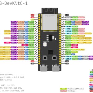 DIYmall 2PCS ESP32-S3-DevKitC-1-N16R8 ESP32 S3 Development Board ESP32-S3-WROOM-1 Module Wi-Fi+BT 16MB Flash 8MB PSRAM for Arduino ESP