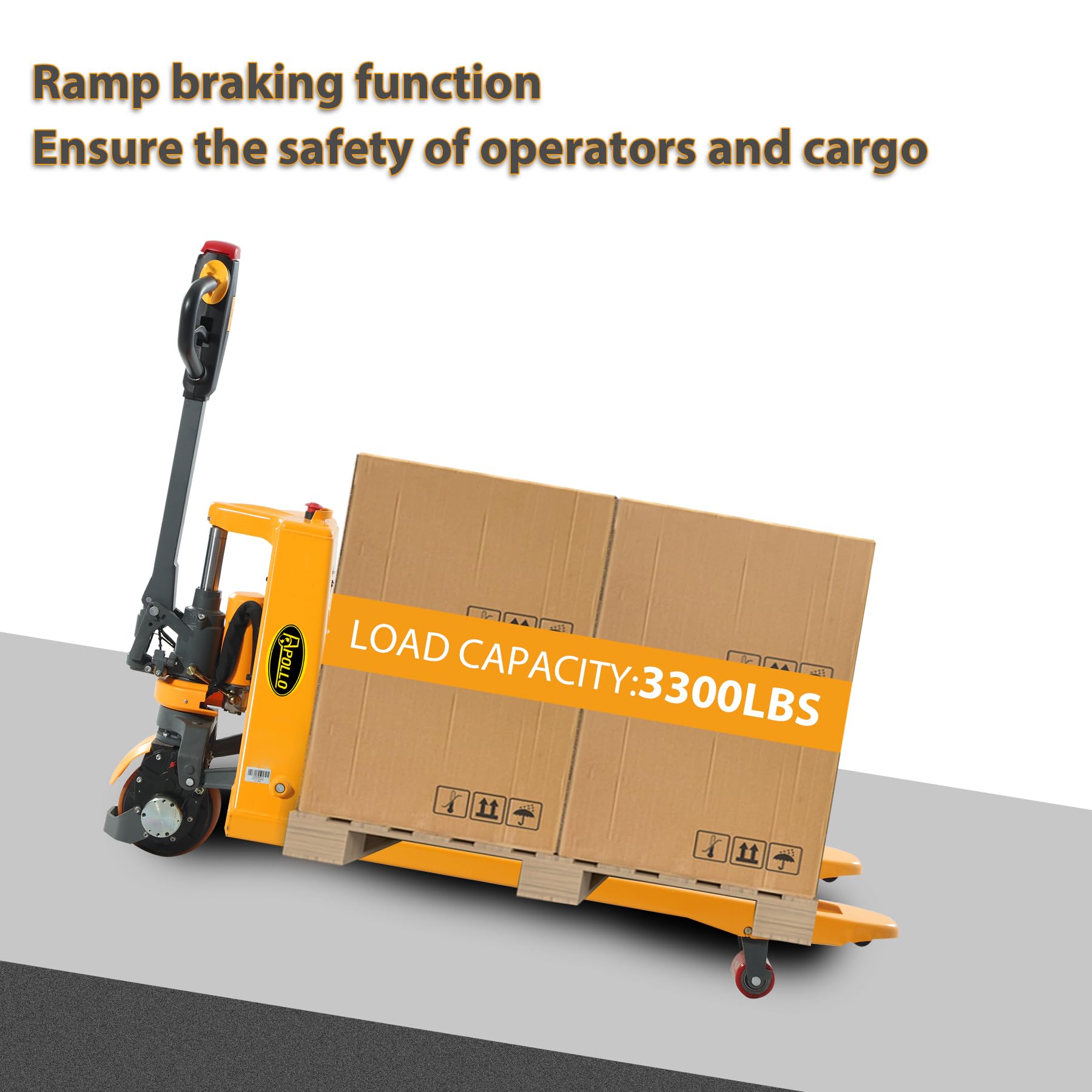 APOLLOLIFT Electric Power Lithium Battery Pallet Jack Truck 3300lb Cap. 48" x27" and Double Scissor Hydraulic Lift Table/Cart 770lbs Capacity 51.2" Lifting Height