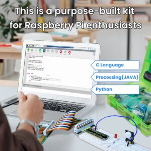 KEYESTUDIO Basic Starter Kit for Raspberry Pi 4 3 3B/2B/B+, with Tutorials C+ Python Java Code, Breadboard Solderless Electronic LCD Water Level Gas Sensor Programming