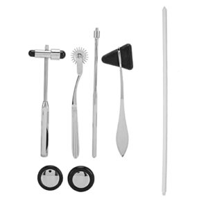 5 Piece Hospital Percussion Hammer Set Cusco Heavy Duty Non Slip Stainless Steel Stethoscope Kit, Medium Adults Motor, Tool Hearing Tool