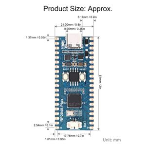 Yoidesu RP2040-Plus Microcontroller Mini Development Board for Raspberry Pi, Based on RP2040 Chip, Dual Core ARM Cortex M0+ Processor, 26 GPIO Pins, Flexible Clock Running Up to 133 MHz