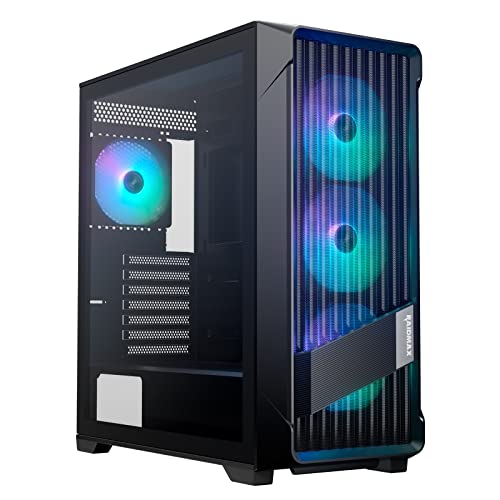 Raidmax X603 ATX Desktop Computer Gaming PC Case Mid Tower PC Case pre-Install x 4 addressable RGB ARGB Fans ATX USB 3.0 Tempered Glass PC Case (Black)