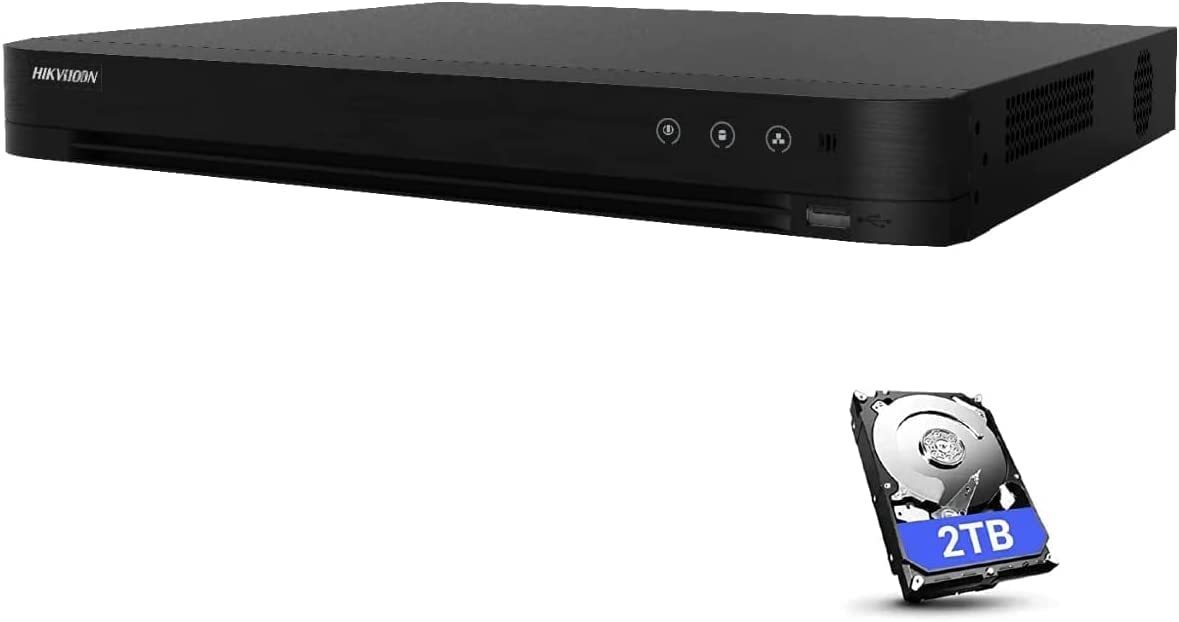 HIKVISI0N iDS-7216HQHI-M2/S 2TB Hard Drive Included, 16 Channel 2MP 1080P Turbo HD DVR, 4K HDMI Output, Compatible with Hikvison 4MP or Lower Resolution Coax TVI Cameras, Hik-Connect App