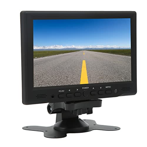 7 Inch LED Computer Monitor with VGA AV DC HD Multimedia Interface, Small TFT HD Screen Monitor with Dual Speakers and Remote Control